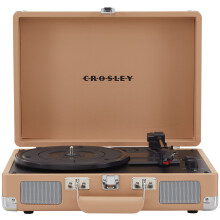 Crosley CR8005F-LT Cruiser Plus Vintage 3-Speed Bluetooth in/Out Suitcase Vinyl Record Player Turntable Light Tan - Refurbished