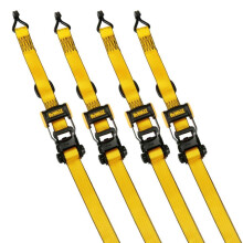 DEWALT DXBC33004 Schwarz/Gelb 1,5"" x 16' Ratschen-Spanngurte - Transport mittelschwerer Lasten (3300 lb Bruchfestigkeit) 4er-Pack
