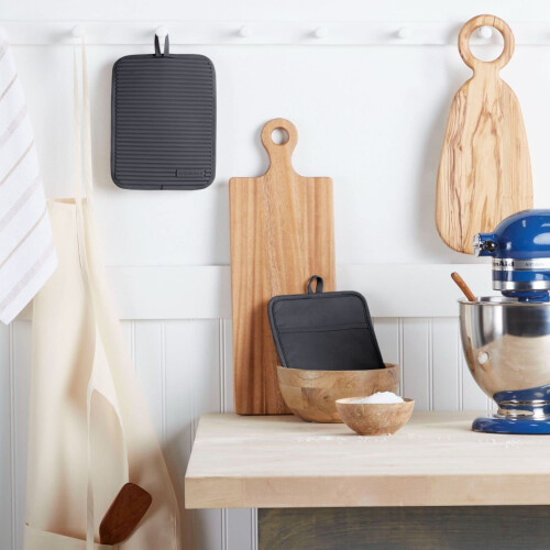KitchenAid Σετ βάσεων σιλικόνης με ραβδώσεις και μαλακή επένδυση KitchenAid, γκρι 18x18 εκ. 1
