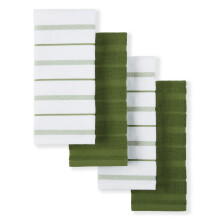 KitchenAid Albany Kitchen Towel 4-Pack Set Matcha Green/White 16""""x26""""