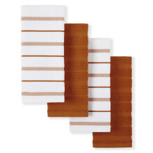 KitchenAid Albany Kitchen Towel 4-Pack Set Honey Orange/White 16""""x26""""