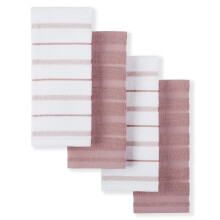 KitchenAid Albany Kitchen Towel 4-Pack Set Dried Rose/White 16""""x26""""