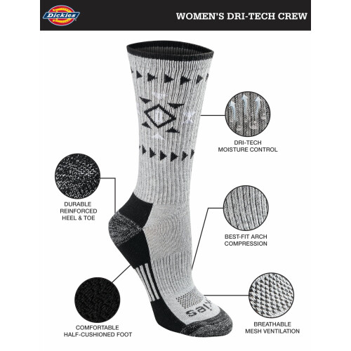 Dickies Dickies Damen Dri-Tech Moisture Control Crew Socken Multipack Tribal (6 Paar), Schuhgre: 46 1