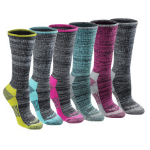 Dickies Damen Dri-Tech Fashion Moisture Control Crew Socken (5/6/12 Paar) (S-XL) Schwarz meliert (6 Paar) Large