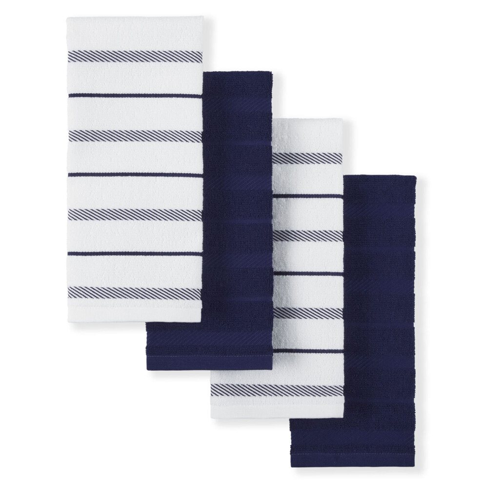 KitchenAid Albany Kitchen Towel 4-Pack Set  Cobalt Blue/White  16""""x26
