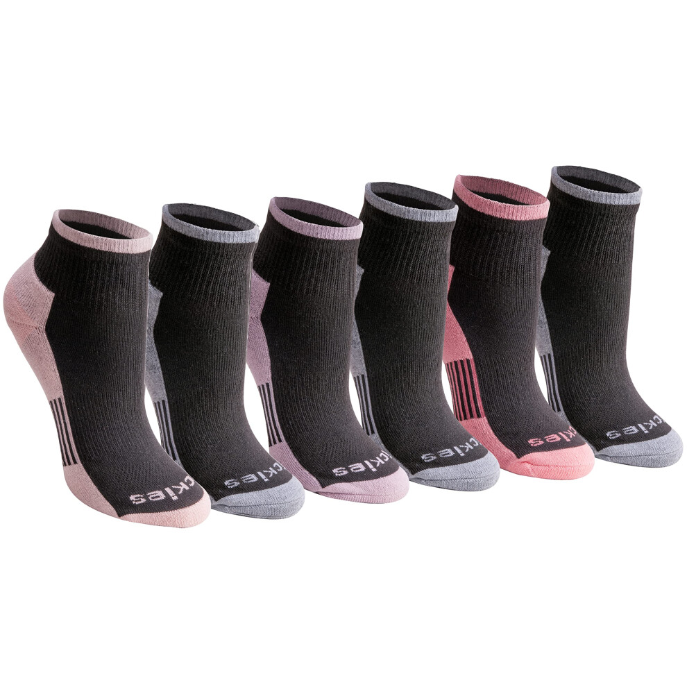 Dickies Women's Dri-Tech Moisture Wicking Quarter Socks Available In M-L (6 12 Black With Bluish (6 Pairs) Medium