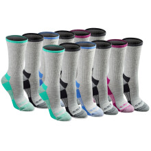 Dickies Dri-Tech Essential Moisture Control Crew Socken für Damen, erhältlich in S-XL (6 Grau, sortiert (12 Paar), Small