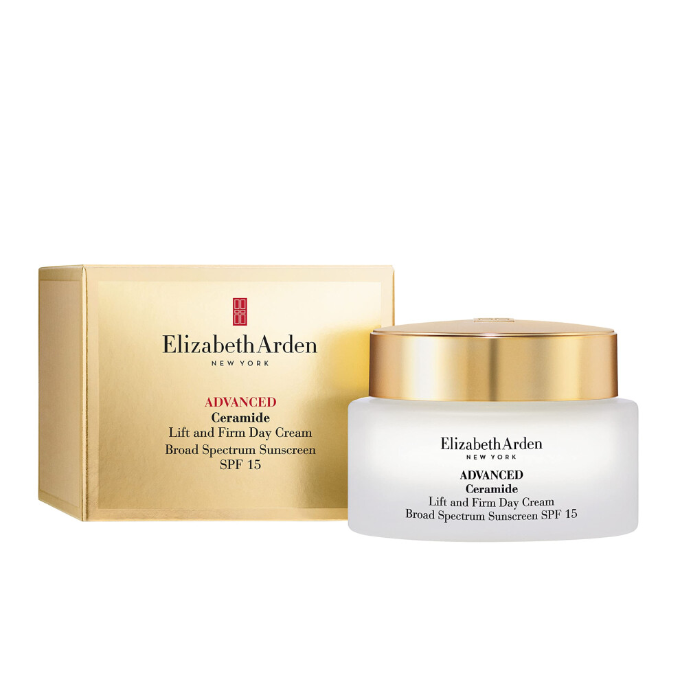 Elizabeth Arden Advanced Ceramide Lift and Firm Moisturizing Day Cream SPF 15  Lightweight  Infused with Ceramides  Hydrates and Tightens Skin  1.7 fl