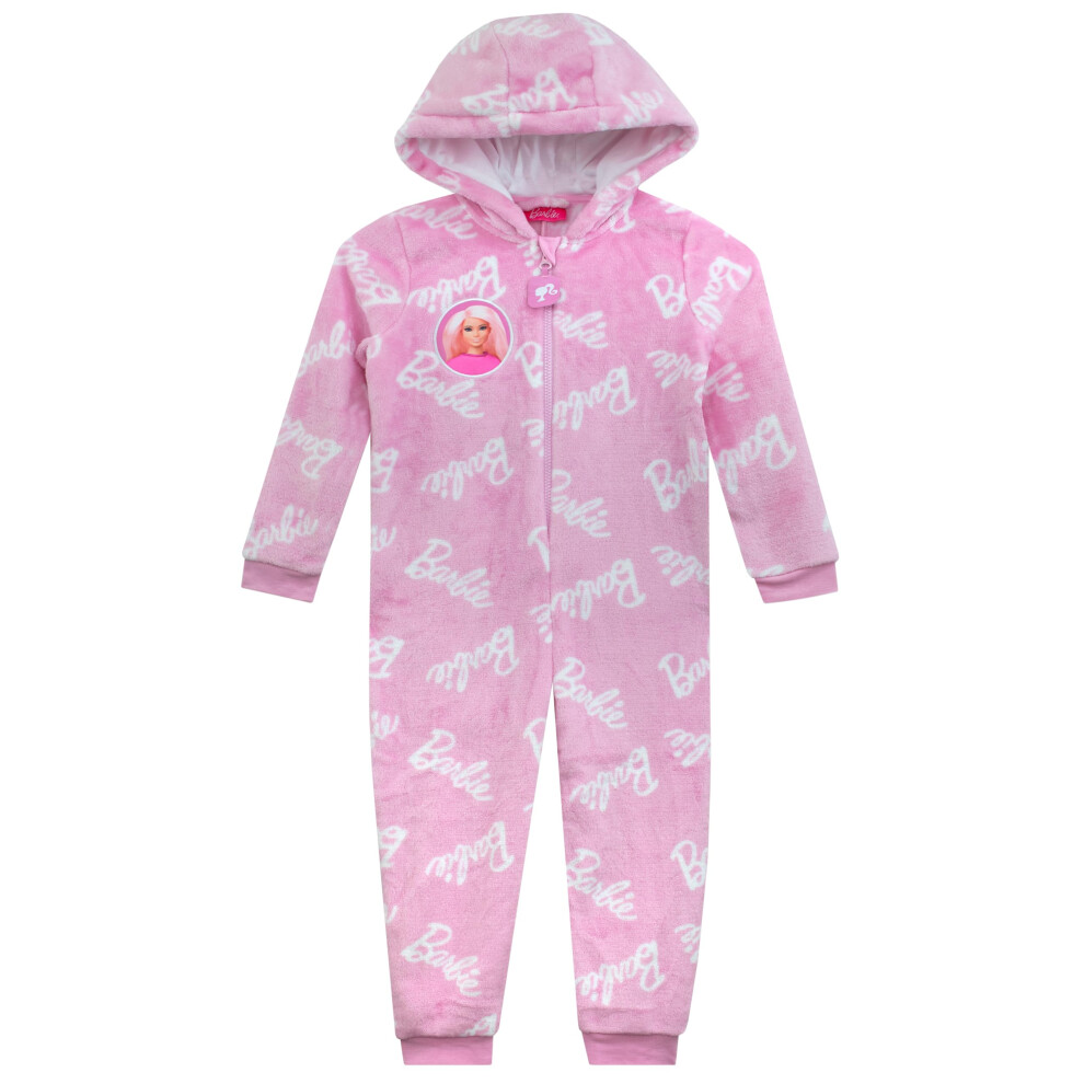 Barbie Onesie For Girls | Girls Onesies | Pink Fleece Pajamas For Kids | Official Merchandise Pink Size 14