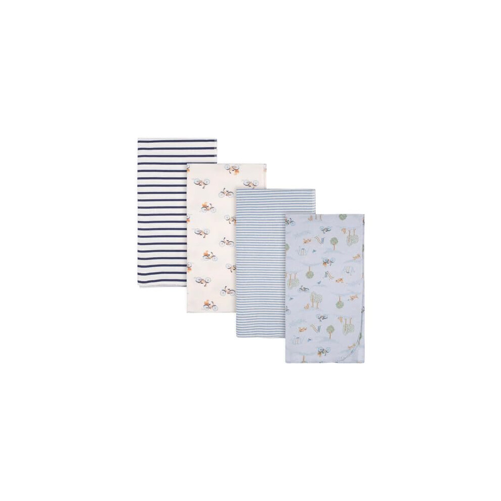 Gerber Baby 4-Pack Flannel Receiving Blanket (One Size  Playground)