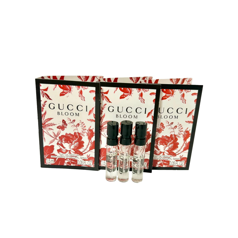 Gucci Bloom Sample Perfume Women EDP Spray 1.5 ml / 0.05 oz - set of 3