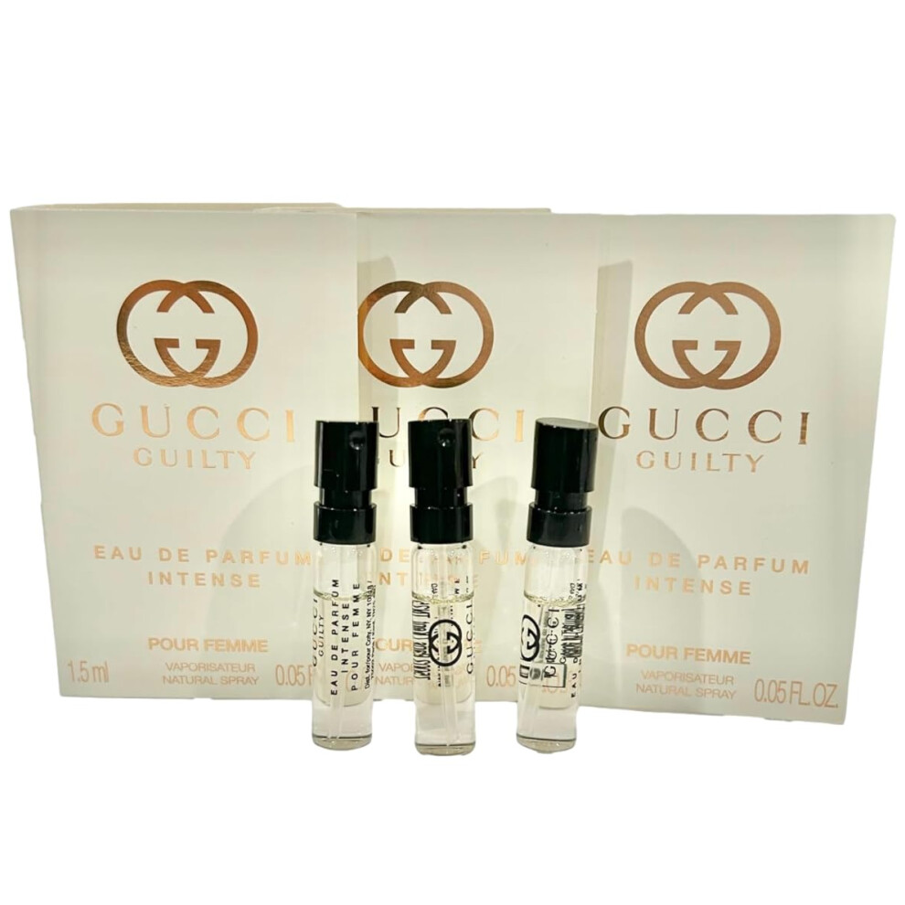 Gucci Guilty Intense Sample Perfume Women EDP Spray Pour Femme 1.5 ml / 0.05 oz - set of 3