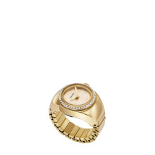 Fossil Montre pour femme avec anneau  quartz en acier inoxydable Couleur : dor paillet (modle : ES5319)