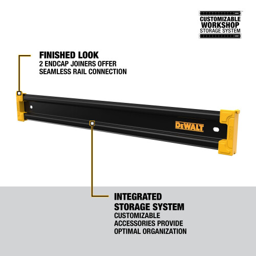 DeWalt Organizador DEWALT, Monta em Bancada, 20 Polegadas, Trilho Metálico Compacto, Sistema de Armazenamento DEWALT 2
