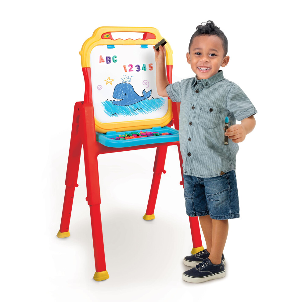Chevalet d'art Crayola Triple-The-Fun, chevalet pour tout-petits, tableau noir, chevalet magn  tique, ensemble de peinture, ensemble d'art, kit d'arts