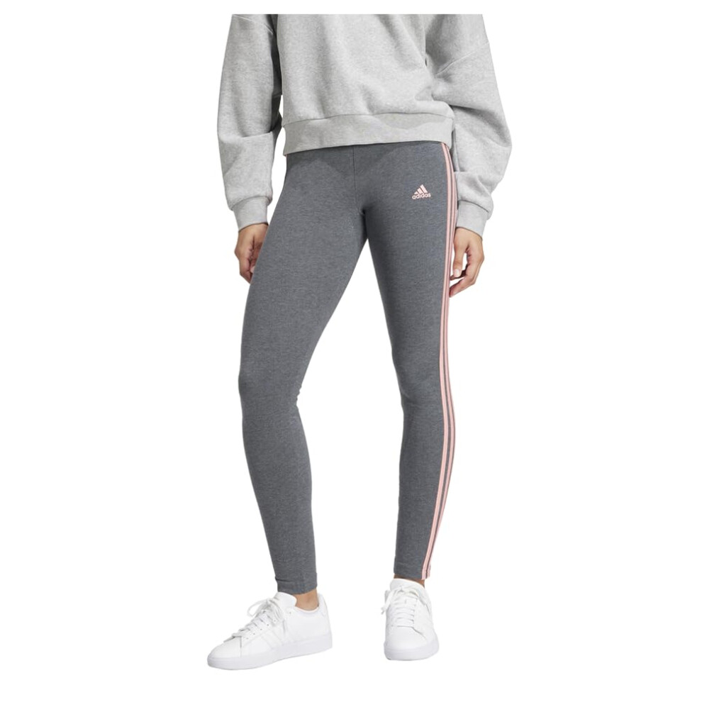 adidas Women's Loungewear Essentials 3-Stripes Leggings  Dark Grey Heather