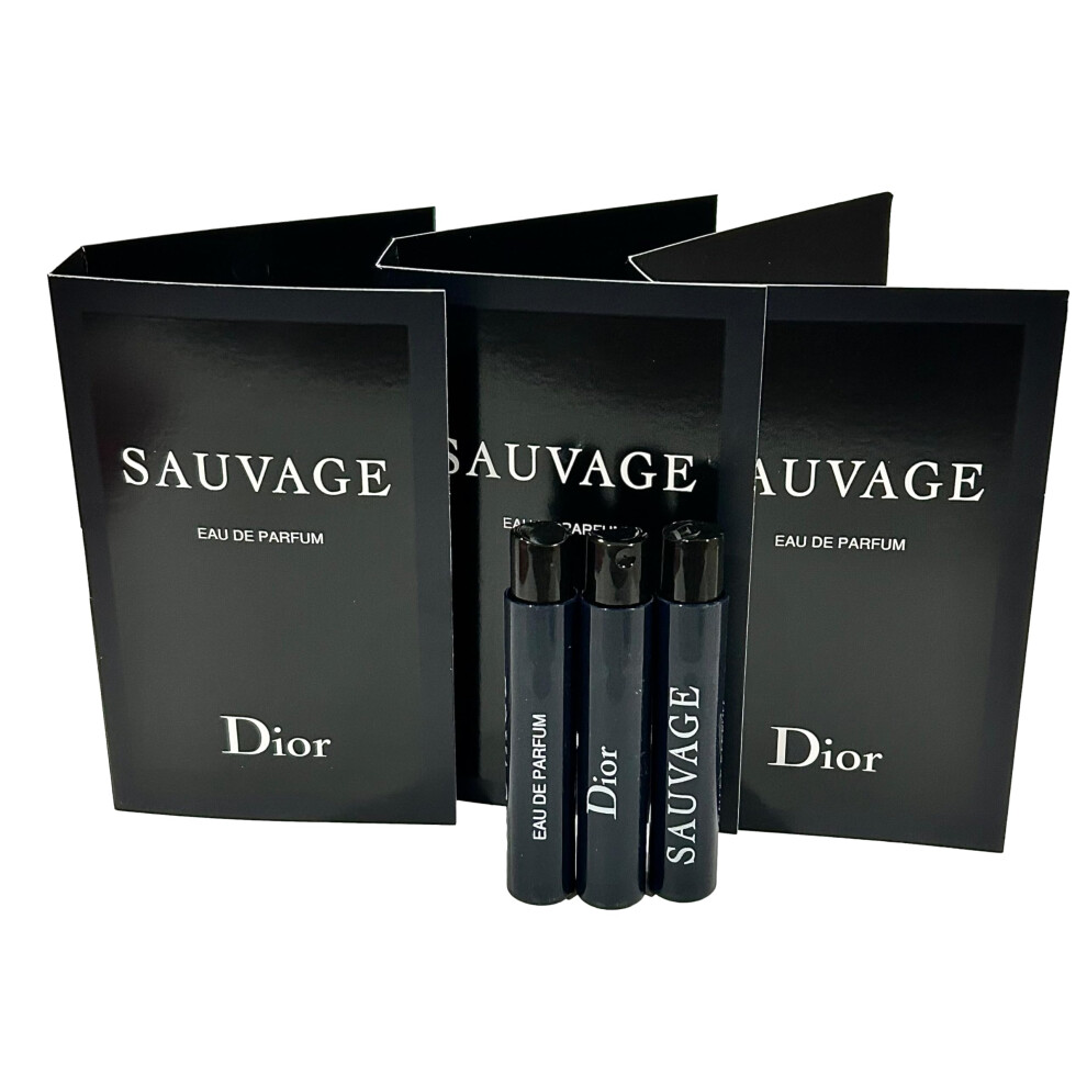 Dior Christian SAUVAGE MEN Sample Perfume EDP Vial 1 ml /0.03 oz - 3 PCS - Set of 3