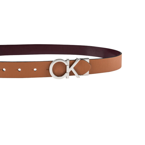 Calvin Klein Calvin Klein Damen Two-in-One Wendbare Ck Monogram Plaque Buckle Hellbraun/Rot Medium 2