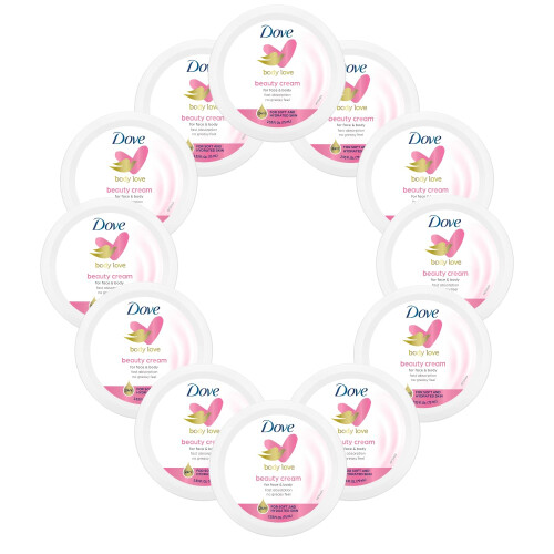 Dove Crema Bellezza Dove Nutriente per Corpo, Viso e Mani, 12-Pack, 2.53 Oz Ognuna