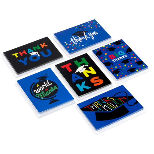 Hallmark Bulk Graduation Tak Cards (48 Tak Notes With konvolutter) Blå og sort 2