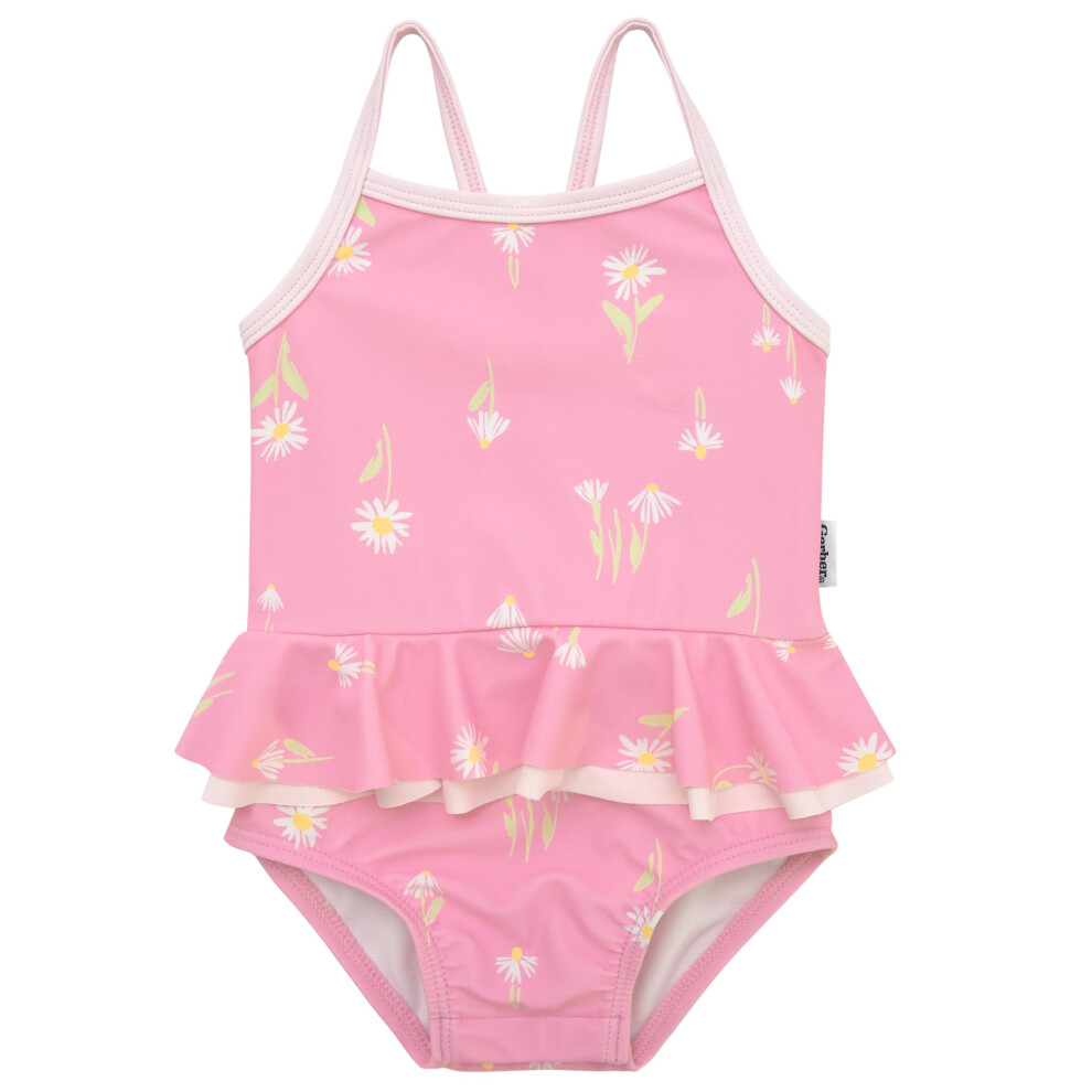 Gerber Girls' One-Piece Swimsuit  Pink Daises