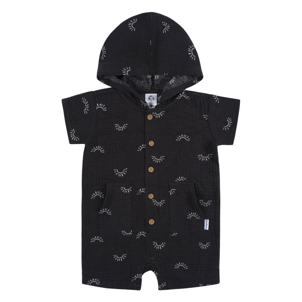 Gerber Baby Boys Hooded Cotton Romper  Sunrise  24 Months