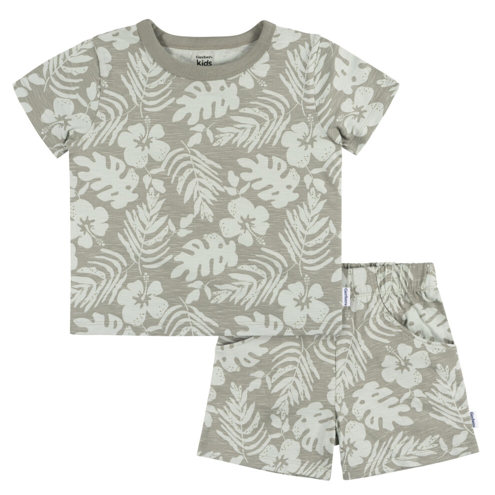 Gerber Baby Boys T-Shirt and Shorts Set  Tropical Leaves  18 Months