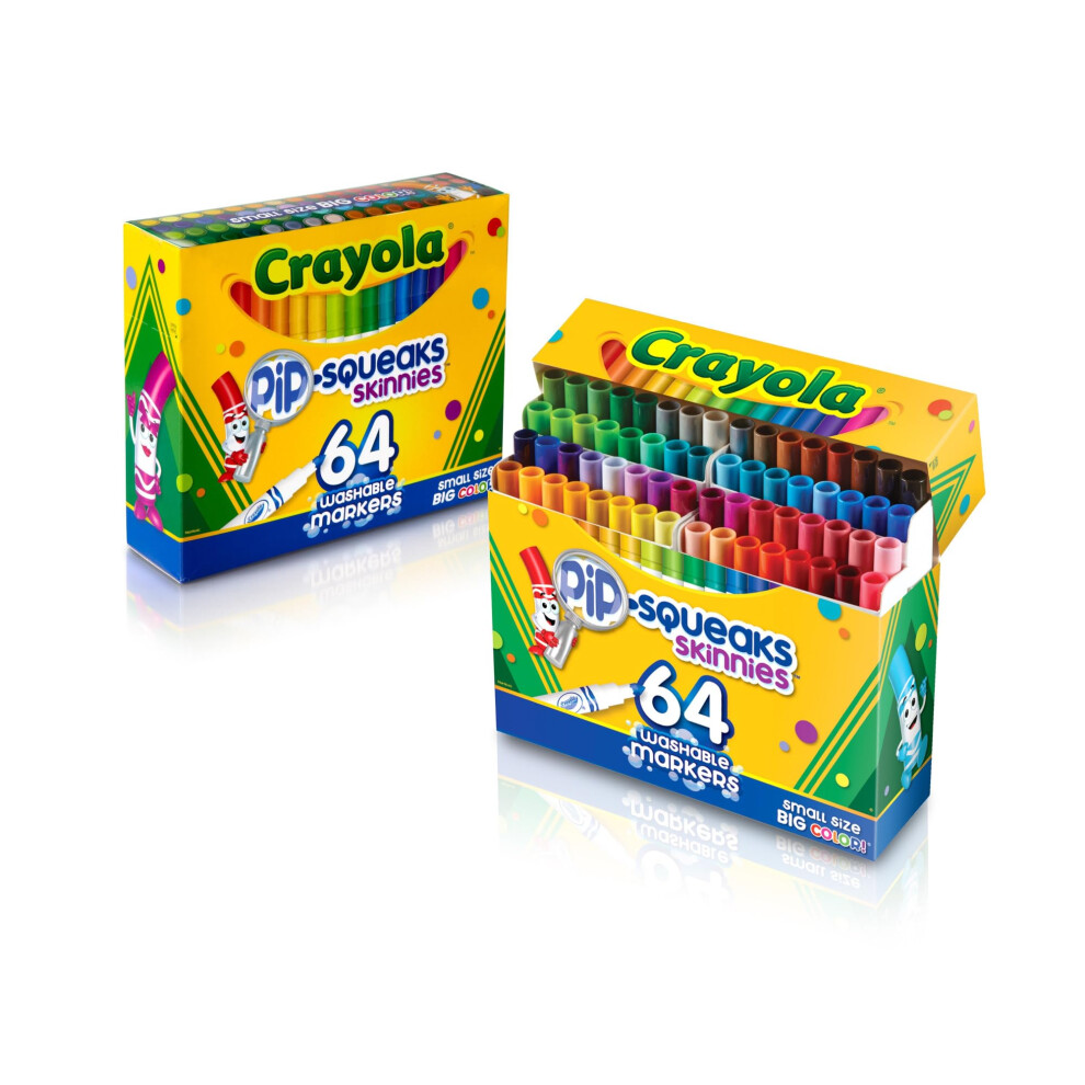 Photos - Pen Crayola Pip-Squeaks Skinnies Washable Markers , Mini Markers for Kids, Coloring Markers, Craft Supplies, Kids Holiday (64ct)
