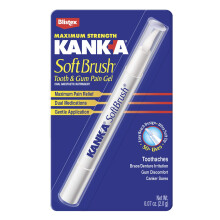 Kank-A escova macia para dor na boca gel de fora mxima branco 0,21 onas pacote de 3