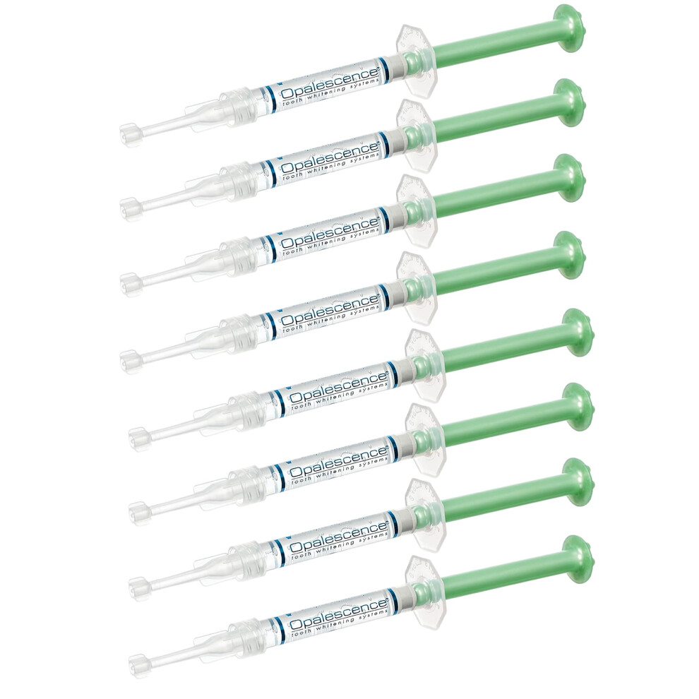 Opalescence 20% Gel Syringes Teeth Whitening - Refill Kit (8 Syringes) Carbamide Peroxide  Fluoride. Made by Ultradent  in Mint Flavor. Tooth Whitenin