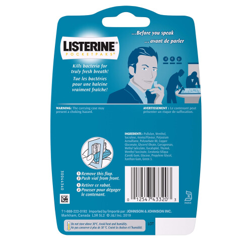 Listerine Listerine PocketPaks Breath Strips Cool Mint 72 Count (pacote com 2) 1