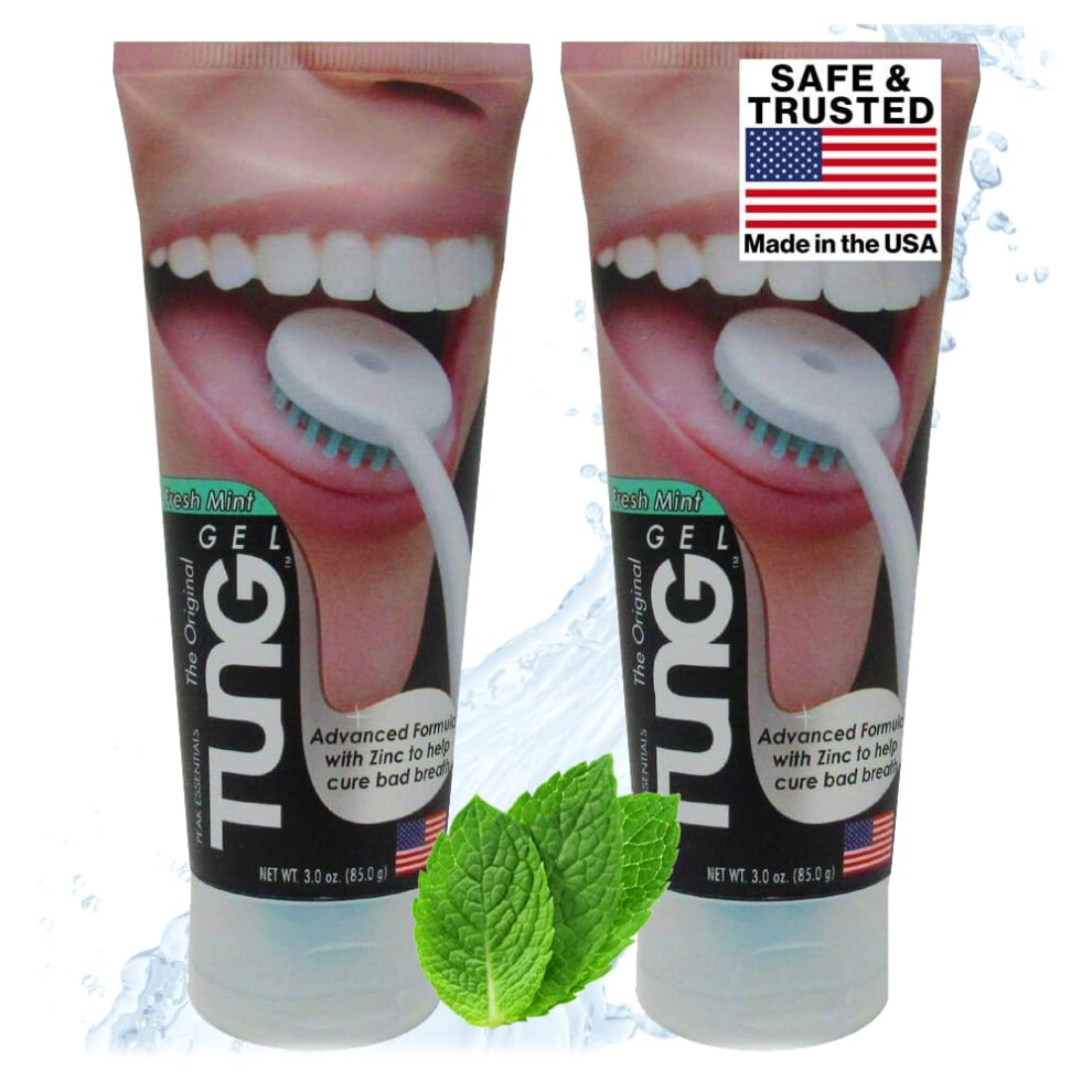 Peak 2 Peak Tung Tongue Gel | Fresh Mint Tongue Cleaning Paste | Bad Breath And Halitosis | Mouth Odor Eliminator | Use With Tongue Brushes & Scrapers | Made In A