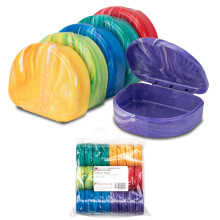 Marmeren houderkoffers met labels, diverse kleuren, 24 stuks