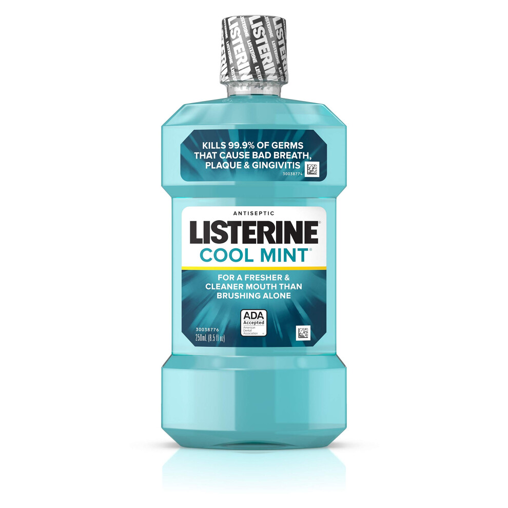 Listerine Cool Mint Antiseptic Mouthwash for Bad Breath  Plaque and Gingivitis  250 ml