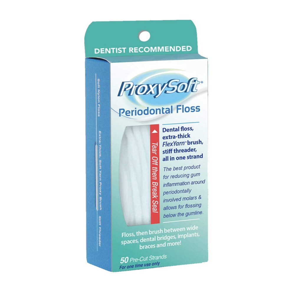 Proxysoft Periodontal Floss 1 Pack - Dental Floss Threader Braces Floss And Thick Proxybrush For Daily Care Of Periodontal Disease And Gum Health