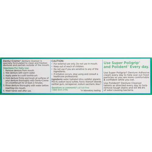 Polident Dentu Creme Denture Toothpaste  3.9 oz 1