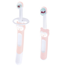 Conjunto MAM Aprender a Escovar (1 Escova de Dentes para Bebé, 1 Escova de Treino, 1 Protetor de Segurança)