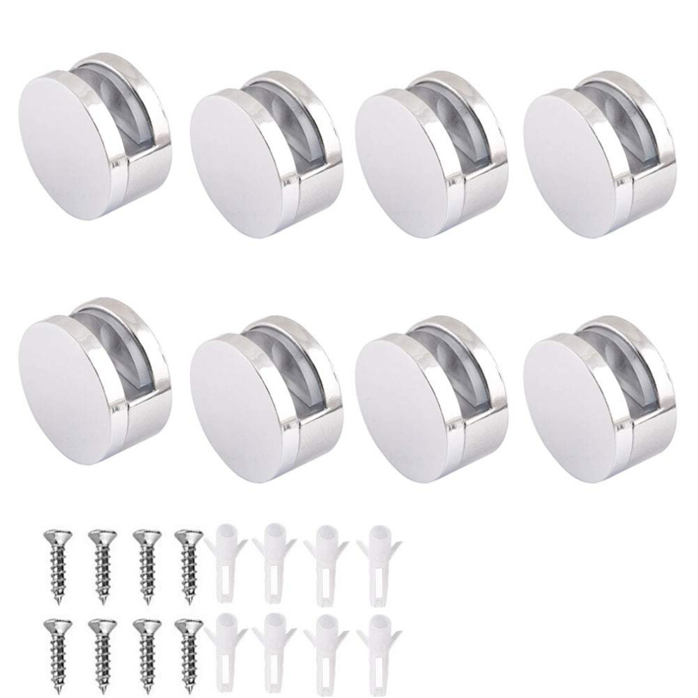 Wide Mirror Clip Set Glass Shelf Bracket 8Pcs Polished Chrome 8431246544539