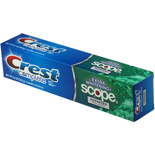 Crest Crest Complete Multi-Benefit Fluoride Toothpaste - Extra Whitening and Scope Advanced Freshness - 8,2 oz varje 3 count 2