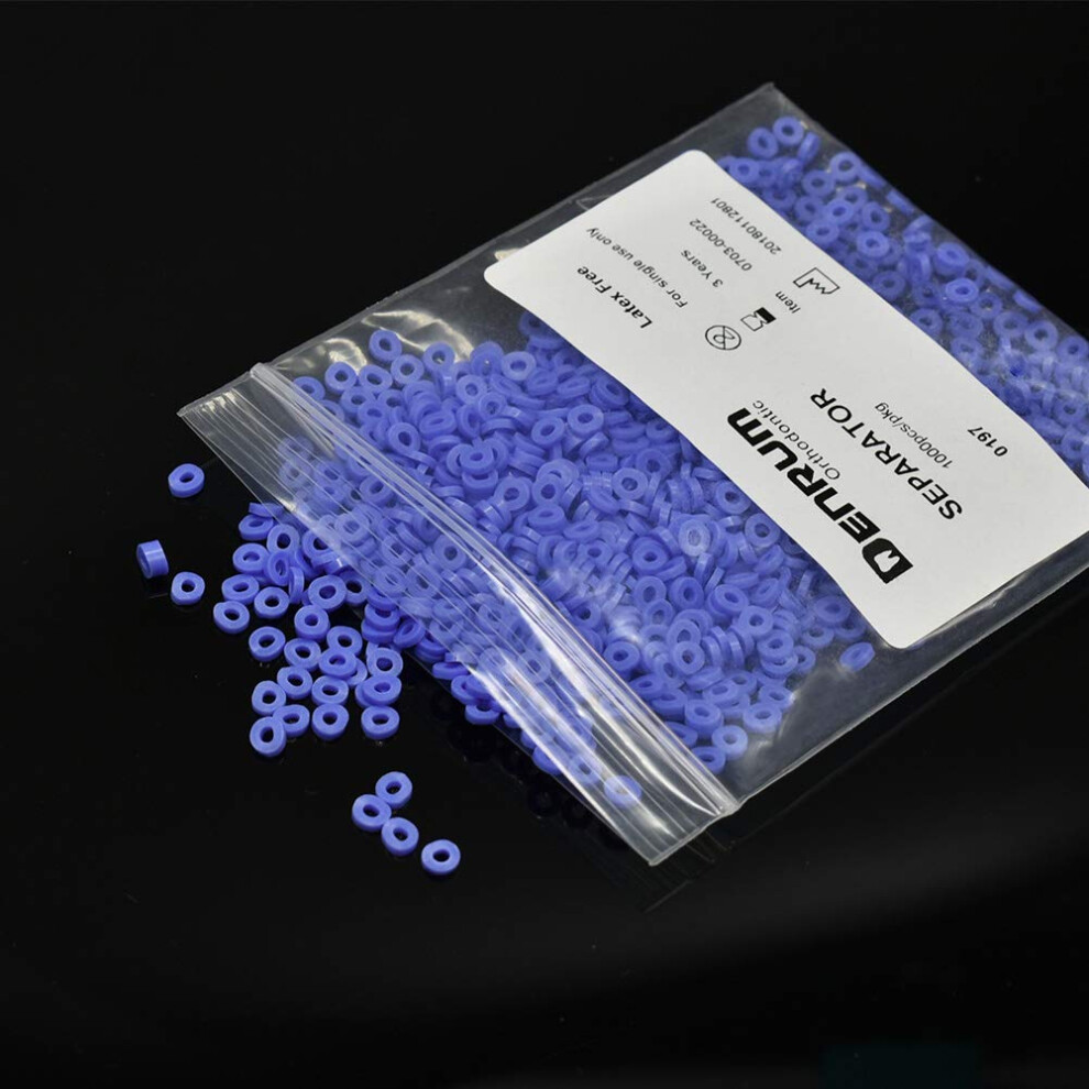Angzhili 1000Pcs/Bag Dental Orthodontic Separator Bulk Pack Elastic Orthodontic Separate Ties