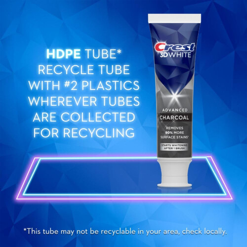 Crest Crest 3D White Charcoal Whitening Toothpaste 3,8 Oz (frpackning med 3) 2