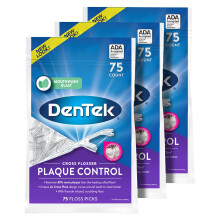 DenTek Cross Flosser Plaque Control Zahnseide-Sticks in X-Form, 75 St  ck, 3er-Pack