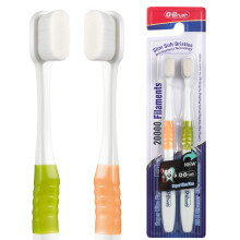 OBrush Soft Toothbrush for Sensitive Gums Ultra Fine Tooth Brush for Adults Pregnant and Elderly Color Green and Bridge Pack of 2