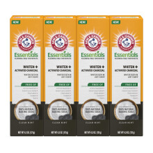 Pasta dental ARM & HAMMER Essentials sin fl   or, blanqueadora y con carb   n activado (paquete de 4 tubos de 127 g), menta limpia, bicarbonato de so