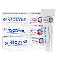 Sensodyne Sensitivity & Gum Whitening Toothpaste Toothpaste for Sensitive Teeth & Gum Problems 3.4 Ounces (Pack of 3)