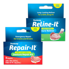 Dentemp Repair-it kunstgebitreparatieset & Reline-it kunstgebitreliner - Kunstgebitset (multi-pack) - Hermonteer en draai kunstgebitten voor zowel bo