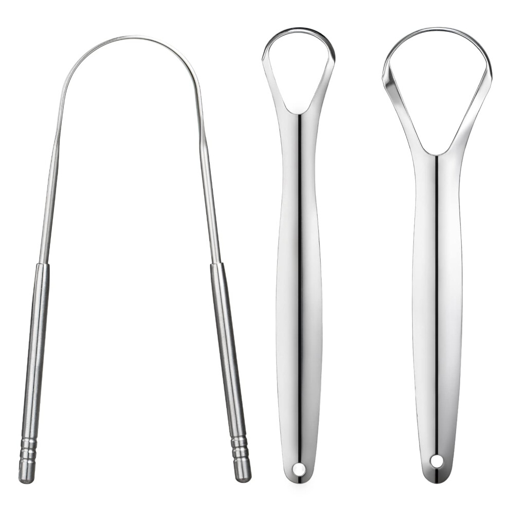Ylyl 3 Pcs Metal Tongue Scraper Tongue Scrapers For Adults Stainless Steel Tounge Scrappers Tounge Scraper Portable Tongue Scrappers