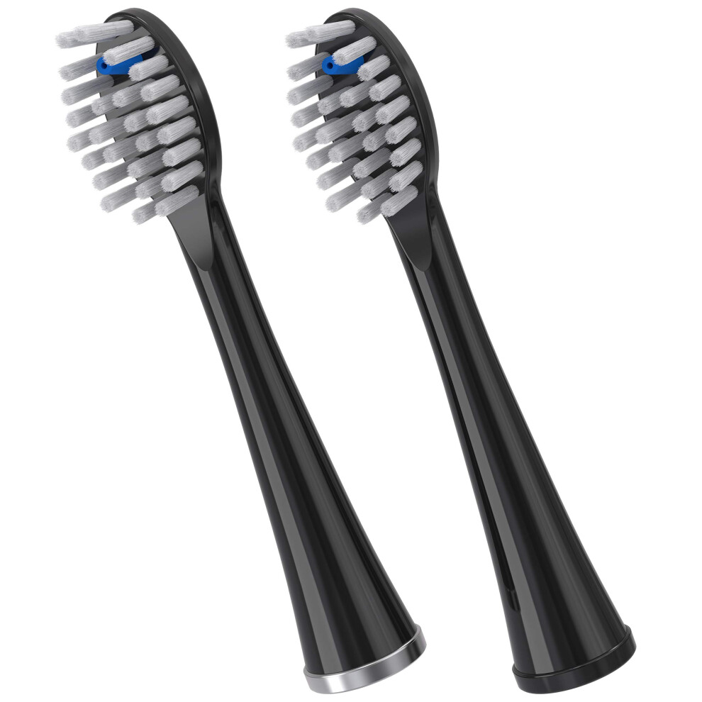 Waterpik Full Size Replacement Brush Heads for Sonic-Fusion Flossing Toothbrush SFFB-2EB  2 Count Black
