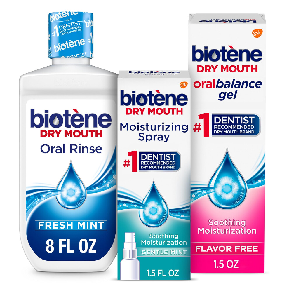 biotne Dry Mouth Management Oral Rinse Dry Mouth Spray and Moisturizing Gel - 1 Kit