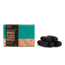Bamboo Charcoal Dental Floss Refills Bambo Woven Fibres 5 x 33 Yards Organic Refillable Dental Floss Natural Floss Eco-Friendly Floss. Plant